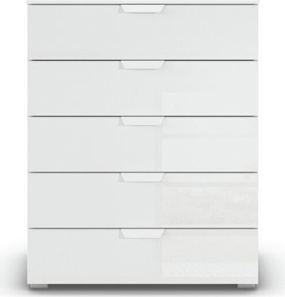 rauch Aditio Box, Kommode, 5 Schubladen, mit Glasfront, mit Softclose-Funktion, Farbe Weiß, BxHxT 80x100x42cm Bild 2