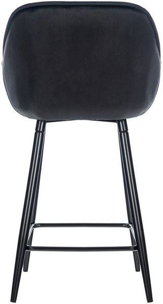 TPFLiving Barhocker 2er Set (Barstuhl - Hocker für Küche - stabiles Vierfußgestell), Thekenstuhl mit bequemer Sitzfläche: Samt schwarz
