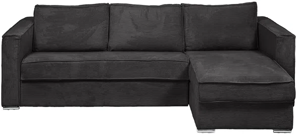 Vente-unique - LORETO Sofa SamtStoff Grau - B 223 cm152 cm x H 90 cm x L 278 cm Bild 2