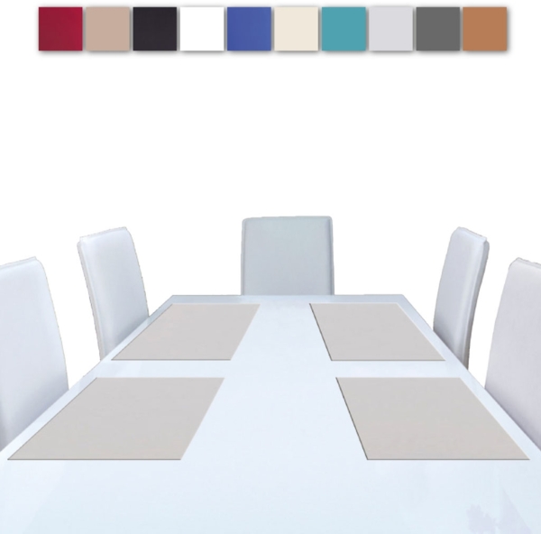 2er Set Tischsets Platzset Tischuntersetzer Platzdeckchen Tischdeko Tischmatte Essensunterlage Maße 30x45 cm, Farbe: hellgrau - silbergrau