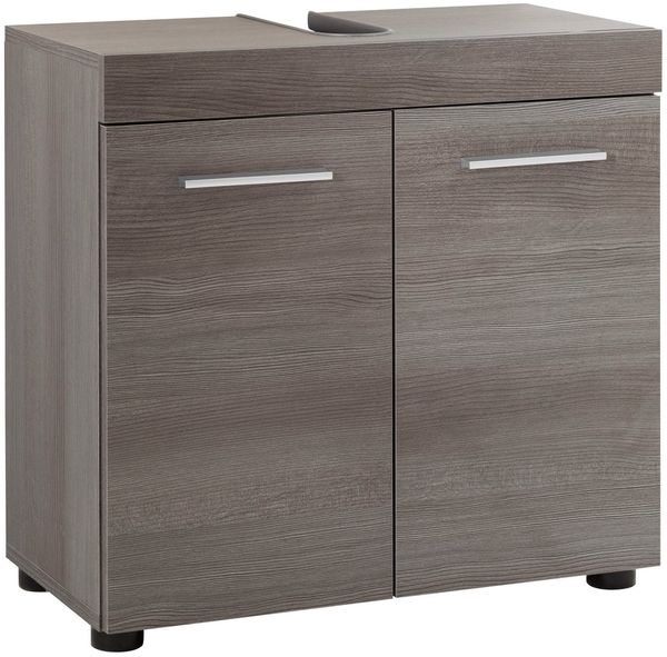 welltime Waschbeckenunterschrank Royan Waschtisch mit 2 Fächern in Rauchsilber - Maße (B/T/H) 58/31/57 cm