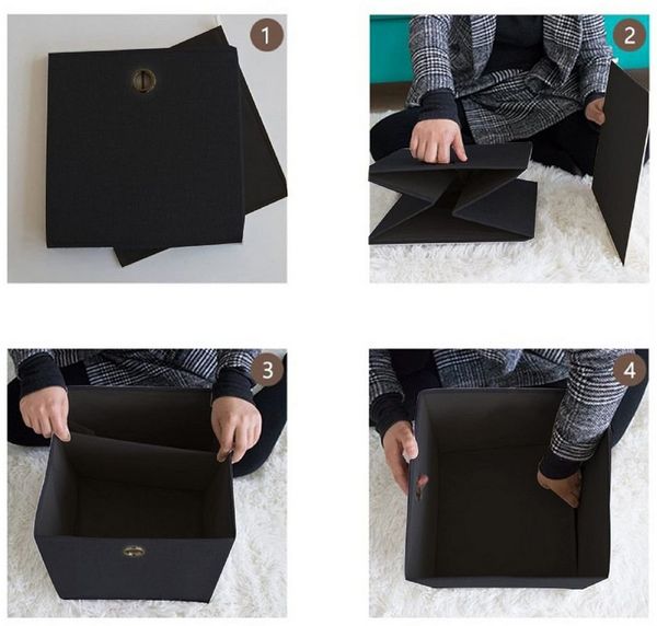 Youyijia Aufbewahrungsbox 4er Set Aufbewahrungsbox Faltbox Faltbare Stoff Faltkiste