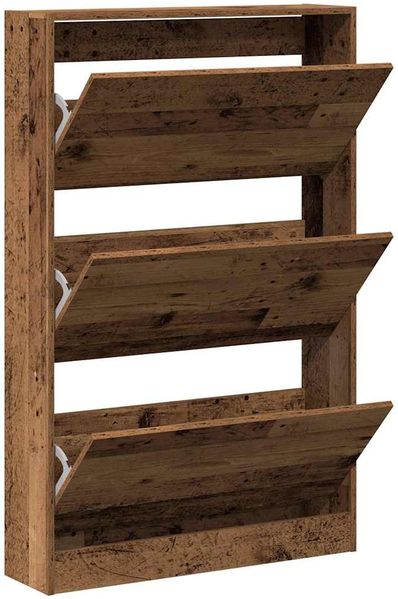 vidaXL Schuhschrank mit Regal Altholz 80 x 21 x 125,5 cm Holzwerkstoff 869102 Bild 5