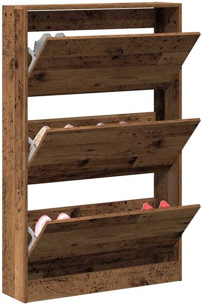 vidaXL Schuhschrank mit Regal Altholz 80 x 21 x 125,5 cm Holzwerkstoff 869102 Bild 3