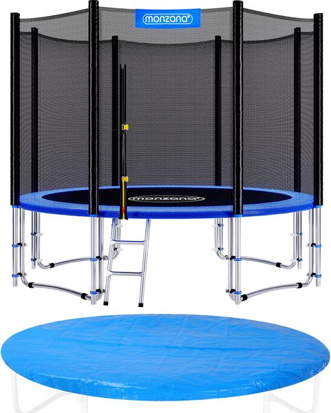 Monzana Trampolin Komplettset inkl. Sicherheitsnetz, Leiter, Randabdeckung & Zubehör, Ø 366cm