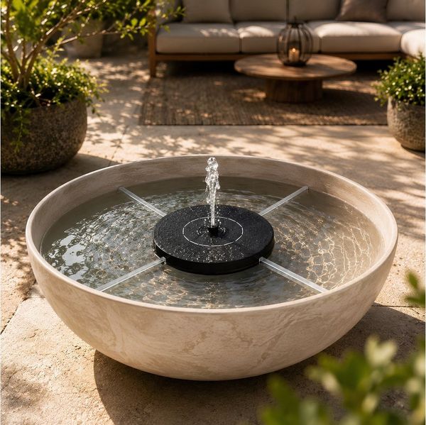 matches21 HOME & HOBBY Blumentopf Solar-Brunnen Wasser-Fontäne für Garten Springbrunnen Miniteich (1 St), Solar Spring-Brunnen Wasser-Fontäne als Garten-Deko Vogeltränke