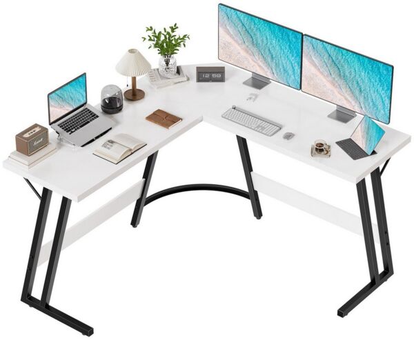 Furnicopia Eckschreibtisch L-Form Spedition Schreibtisch Computer Schreibtisch Spieltisch 130cm