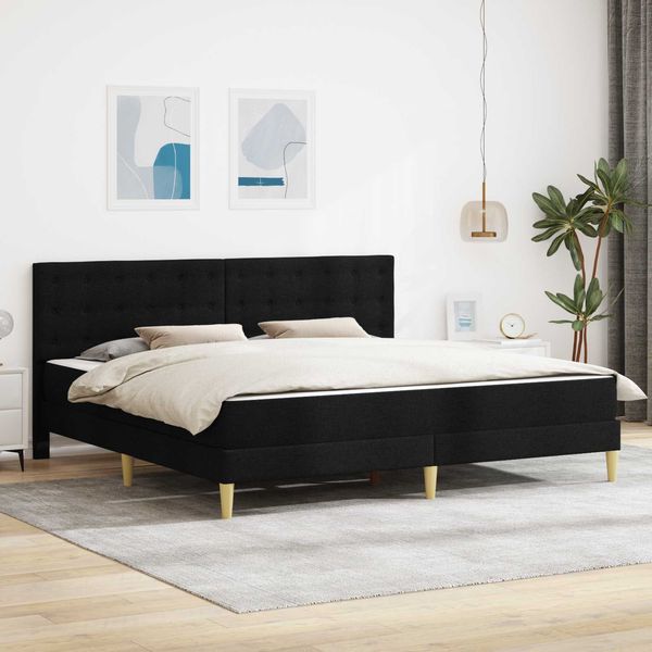 vidaXL Bettgestell mit Matratze Schwarz 180 x 200 cm Stoff 3415267