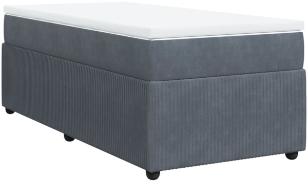 vidaXL Boxspringbett mit Matratze Dunkelgrau 80x200 cm Samt 3285603