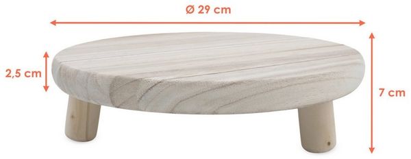 Spetebo Blumenhocker Holz Blumenhocker natur mit 3 Beinen (Anzahl, 1 St, Stück), stabiler Stand