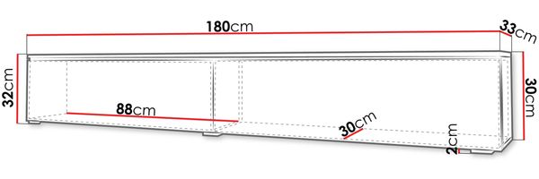 TV-Lowboard Stone 180, ohne Beleuchtung, Farbe: Eiche Gaja Bild 8