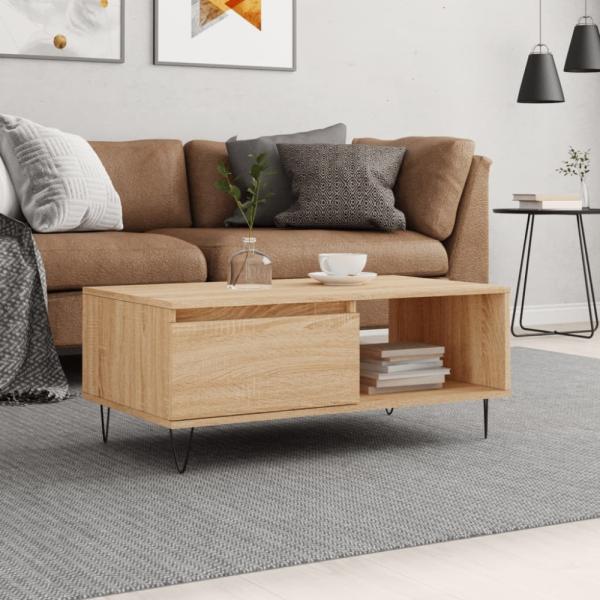 vidaXL Couchtisch Sonoma-Eiche 90x50x36,5 cm Holzwerkstoff 830567