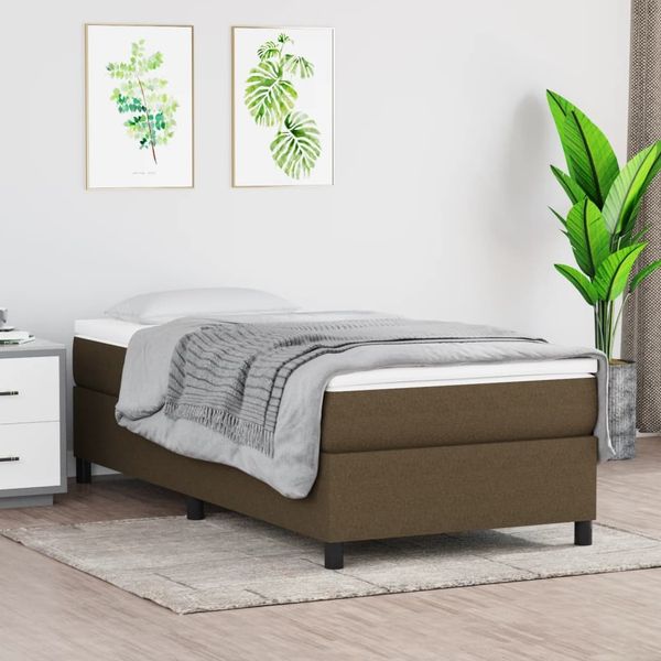 vidaXL Polsterbett, Stoff, Dunkelbraun, 80x200 cm, Schwarz