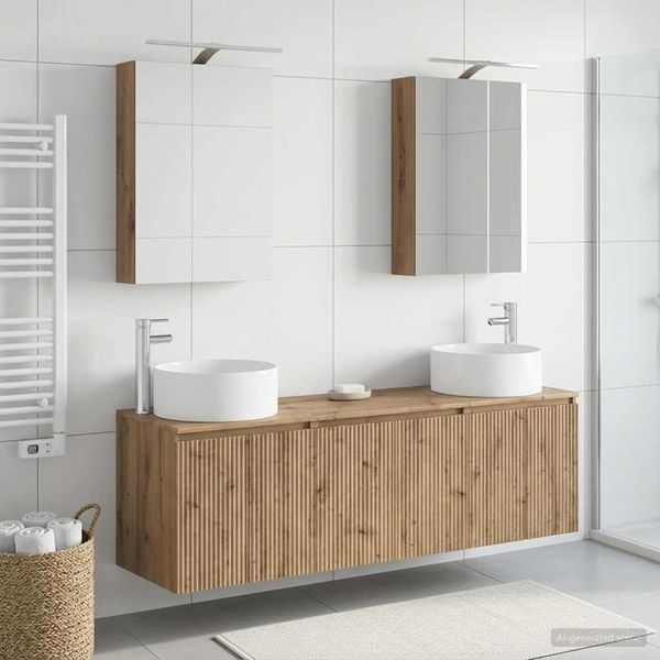 vidaXL Badezimmerschrank-Set 5 pcs Artisan-Eiche Holzwerkstoff 3406558