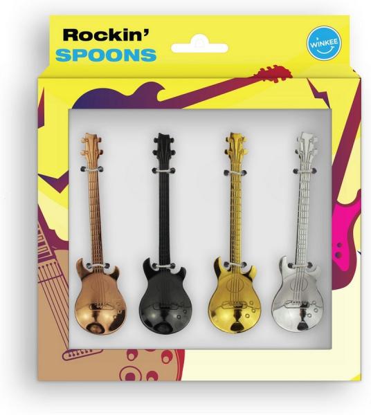 Winkee Kaffeelöffel Gitarre Kaffeelöffel im 4er Set