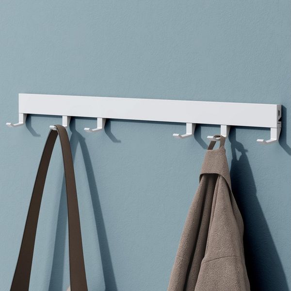Mai & Mai Garderobenleiste Wandgarderobe mit verstellbaren 5/6/8 Haken aus Alu Stalo-10 (8 St), Oberfläche pulverbeschichtet, Hakenabstand frei verstellbar