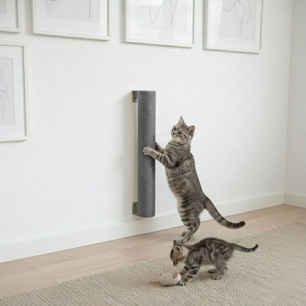 eyepower Kratzbaum zur Wandmontage - 60 cm Wandkratzbaum für Katzen - Sisal Kratzstamm, Sisalstamm Wand - Katzenkratzbaum platzsparend - Kletterwand Katze