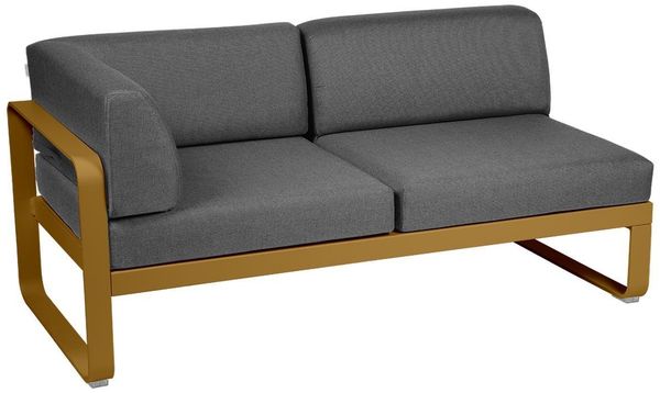 Bellevie Lounge Eck-Modul D2 Lebkuchen A3 Graphitgrau 2-Sitzer links