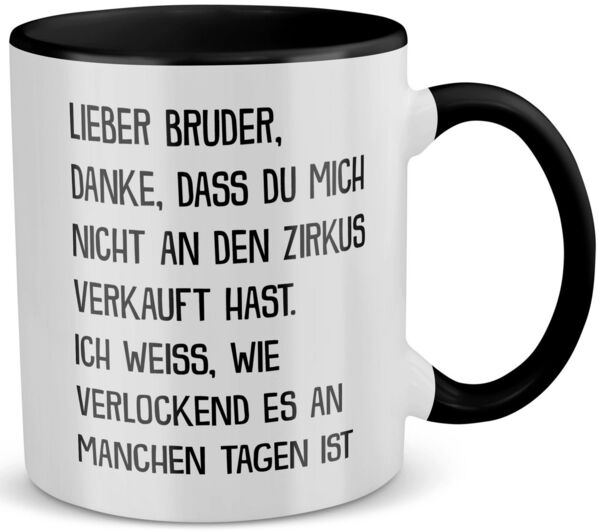 22Feels Tasse Grosser Bruder Geschenk Geburtstag Weihnachten Geschwister Jungs Mann, Keramik, Made in Germany, Spülmaschinenfest, Zweifarbig