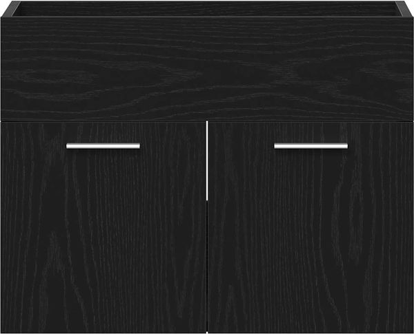 vidaXL Waschbeckenunterschrank Schwarz Eichen-Optik 60x38,5x46 cm 862025 Bild 6