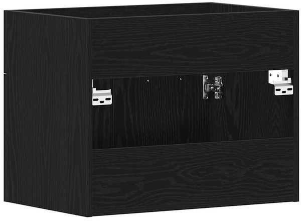 vidaXL Waschbeckenunterschrank Schwarz Eichen-Optik 60x38,5x46 cm 862025 Bild 8