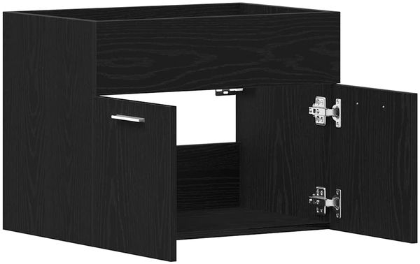 vidaXL Waschbeckenunterschrank Schwarz Eichen-Optik 60x38,5x46 cm 862025 Bild 5