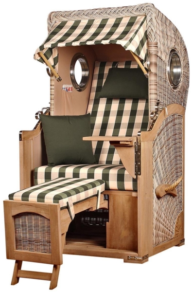 Strandkorb Komplettset - bene living - Ammersee Single Teak - PE shell - Modell 506 - inkl. Liftersystem