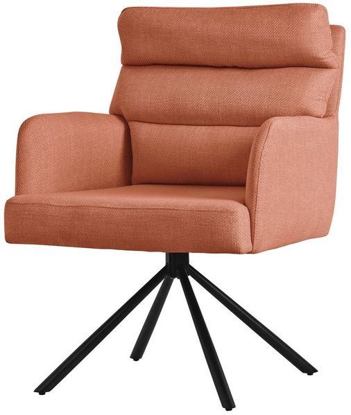 ML-DESIGN Polsterstuhl Esszimmerstühle mit Rücken- & Armlehne moderne Design Küchenstühle (1 St), Armlehnstuhl Orange aus Polyester 180° Drehbar ergonomische Sessel