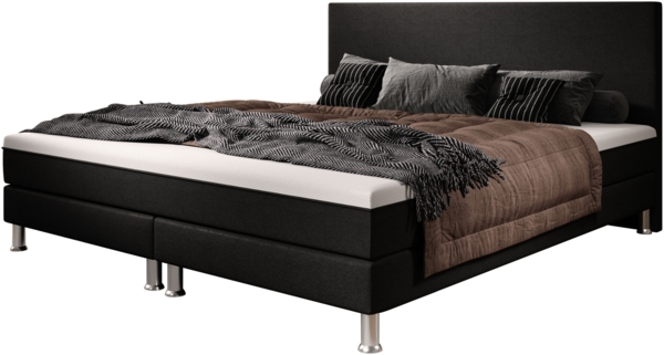 Boxspringbett S1 180x200 Webstoff Schwarz