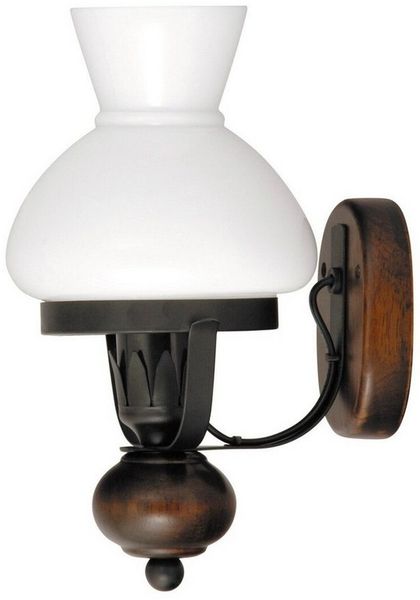 Rabalux Petronel Wandleuchte 1x E27 matt schwarz, Nussbaum, weiß