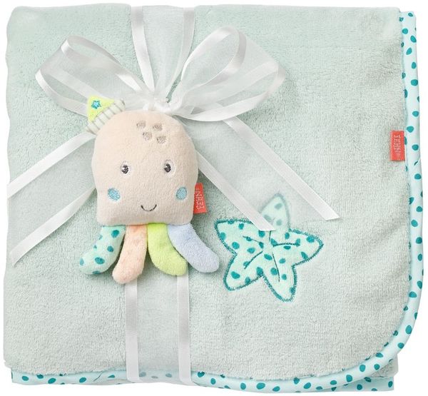 Fehn Kuscheldecke Octopus - 75 x 100 cm Blau