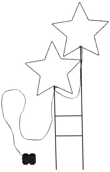 Spetebo LED Dekolicht LED Garten Stecker Sterne - 98x50 cm, An / Aus / Timer, LED, warmweiss, Timer