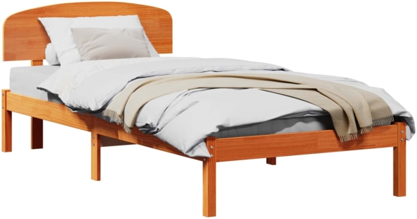 vidaXL Bettrahmen Wachsbraun 90 x 200 cm Massives Kiefernholz 872082