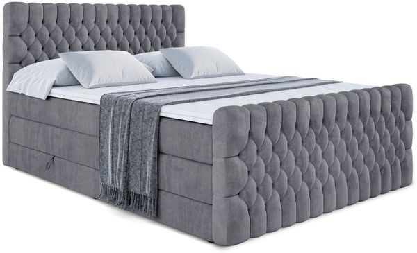 ALTDECOR Boxspringbett SERENE-Z KING (Multipocket-Matratze H4, H3 Matratze Bonellfederung, Topper, Kopfteil), Doppelbett mit Fußteil