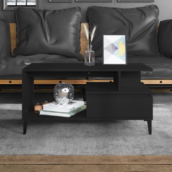 vidaXL Couchtisch Schwarz 90 x 49 x 45 cm Holzwerkstoff [819621]