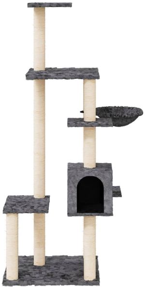 vidaXL Kratzbaum mit Sisal-Kratzsäulen Dunkelgrau 142 cm 171593 Bild 3