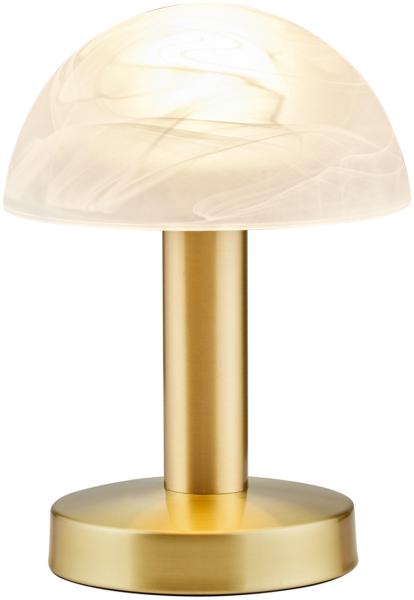 Tischleuchte FYNN II mit Touchfunktion, Messing & Glasschirm Weiß, Höhe 21cm Bild 2
