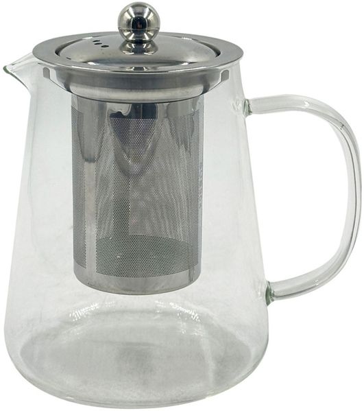 Glasteekanne 800 ml mit Edelstahlsieb – hitzebeständige Teekanne aus Glas für Tee, Kräuter und Aufgüsse – elegantes Design – 6er-Set