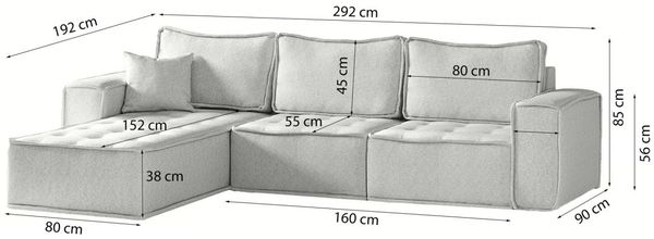 Ecksofa Modulsofa 3-teilig SANDE Stoff Raven Honiggelb Ottomane Links Bild 6