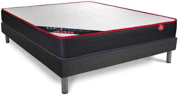 VITALPOWER matratze 140x220 cm + Bettgestell mit lattenrost, Härtegrad 4, Rückstellschaum, Höhe : 20 cm