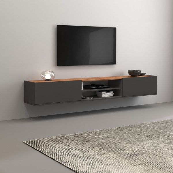 OTTO home Lowboard Garda,TV-Kommode,TV-Möbel,TV-Bank, stehend und hängend, stehend und hängend mit 2 Klappen, 1 Einlegeboden, Breite 210 cm
