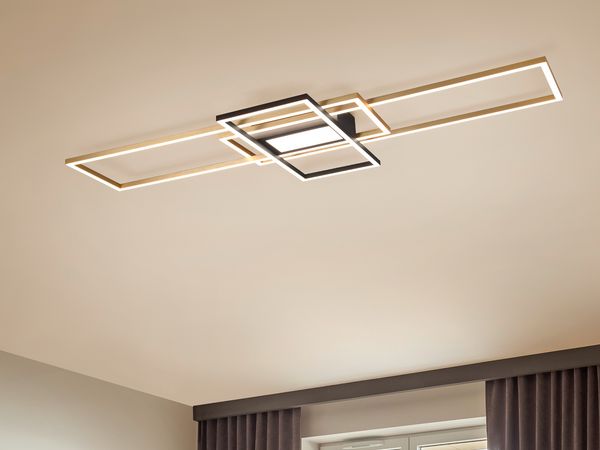 620010408 LED Deckenleuchte IRVINE Deckenlampe Schwarz - Messing ca. 105x42 cm