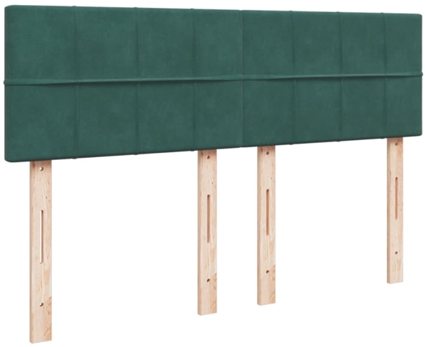vidaXL Boxspringbett mit Matratze Dunkelgrün 140x200 cm Samt 3286333 Bild 7