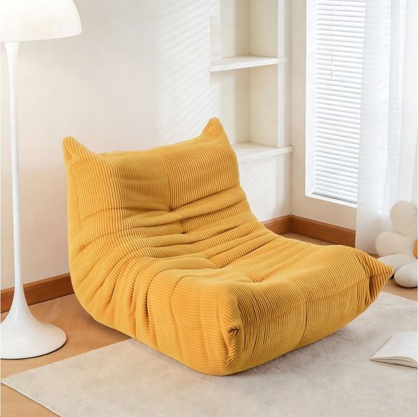 oyajia Sitzsack Relaxsessel Sofa Einzelsofa mit Hochelastischer Schwamm Modern (mit Rückenlehne Einzelsofa), ohne Montage,Bequem für Wohnzimmer & Schlafzimmer