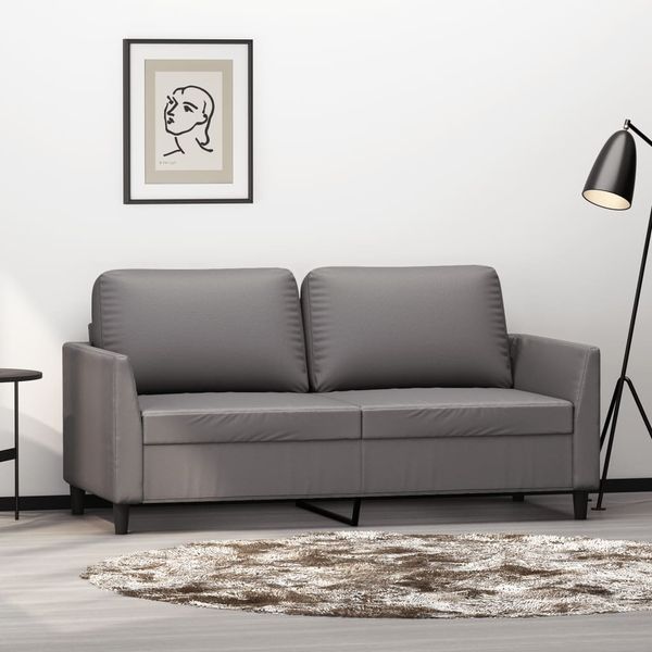 vidaXL 2-Sitzer-Sofa Grau 140 cm Kunstleder 359335