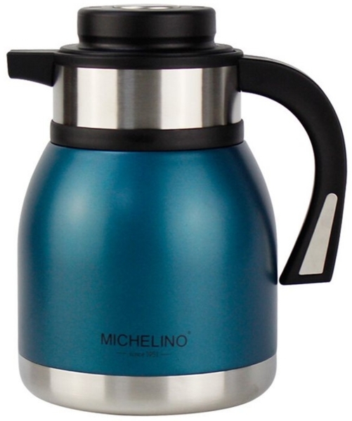 Michelino 1.2L Thermoskanne Doppelwandig Getränkespender Isolierkanne Kanne Kaffee Tee Teekanne Petrol