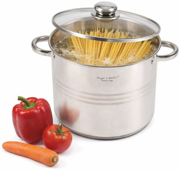HOOZ Kochtopf Universalkochtopf Einkochtopf Ø 28 cm großer Topf für alle Herdarten, Edelstahl (Einzelkochtopf, 2-tlg, 13,5 L – inkl. Glasdeckel, induktionsgeeignet), Großvolumiger Topf – ideal für Familie, Vorrat & Feiern & große Mengen