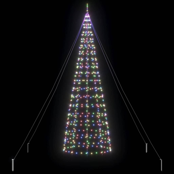 vidaXL LED Weihnachtsbaum mit Erdspießen Mehrfarbig 400 cm Eisen 42018755 Bild 4