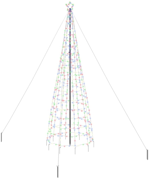 vidaXL LED Weihnachtsbaum mit Erdspießen Mehrfarbig 400 cm Eisen 42018755 Bild 1