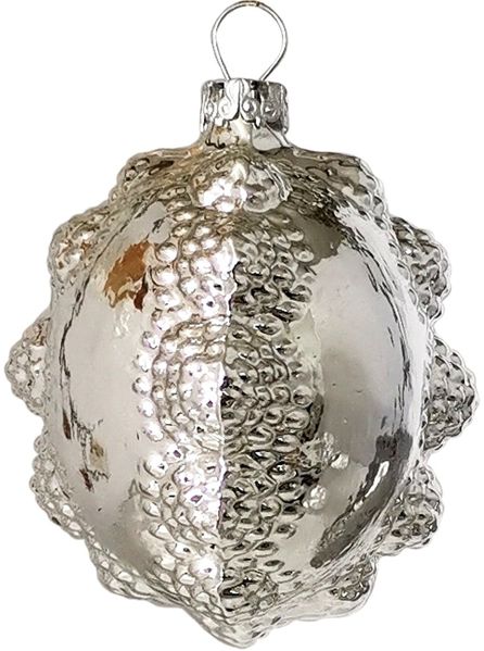Glas Ornament Silberform 6,5cm Schatzhauser Thüringer Glas und Weihnachtsschmuck